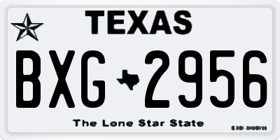 TX license plate BXG2956