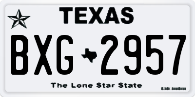 TX license plate BXG2957