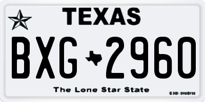 TX license plate BXG2960