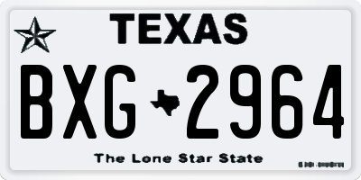 TX license plate BXG2964