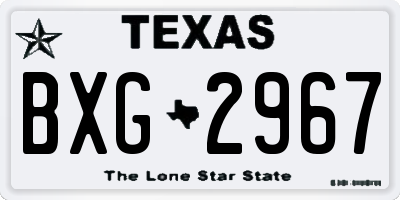 TX license plate BXG2967