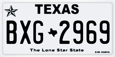 TX license plate BXG2969