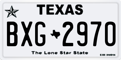 TX license plate BXG2970