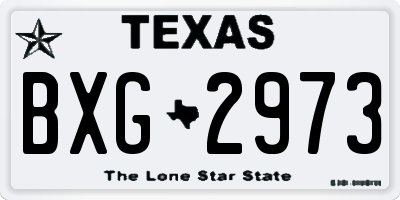 TX license plate BXG2973