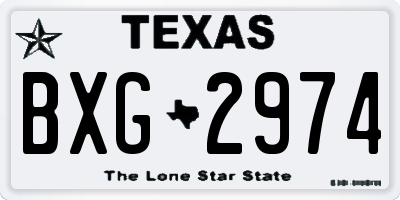 TX license plate BXG2974