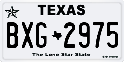 TX license plate BXG2975