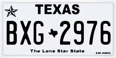 TX license plate BXG2976
