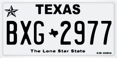 TX license plate BXG2977