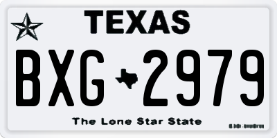 TX license plate BXG2979