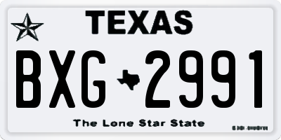 TX license plate BXG2991
