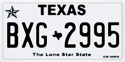 TX license plate BXG2995