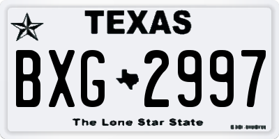 TX license plate BXG2997