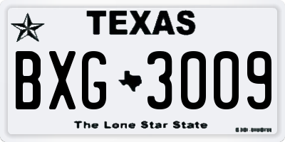 TX license plate BXG3009