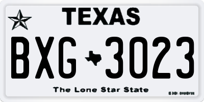 TX license plate BXG3023