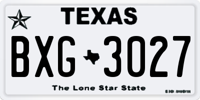 TX license plate BXG3027