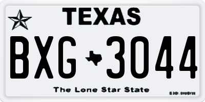 TX license plate BXG3044