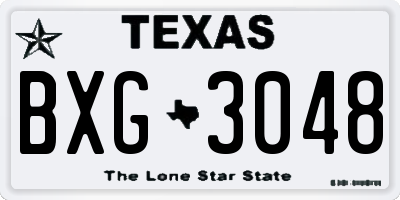 TX license plate BXG3048