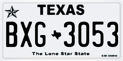 TX license plate BXG3053