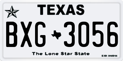 TX license plate BXG3056