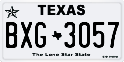 TX license plate BXG3057