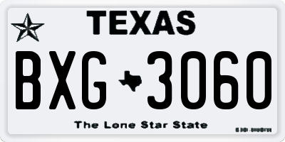 TX license plate BXG3060