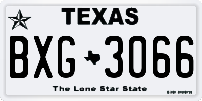 TX license plate BXG3066