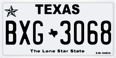 TX license plate BXG3068