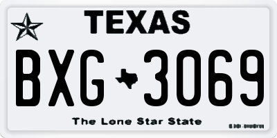 TX license plate BXG3069