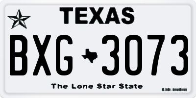 TX license plate BXG3073