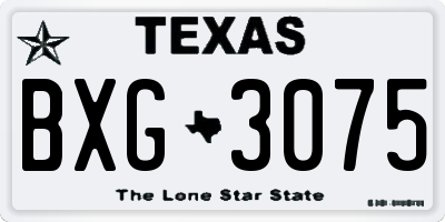 TX license plate BXG3075