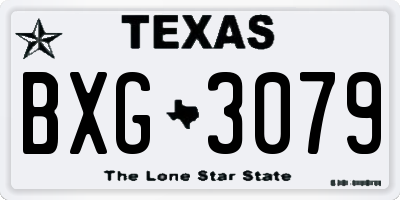 TX license plate BXG3079
