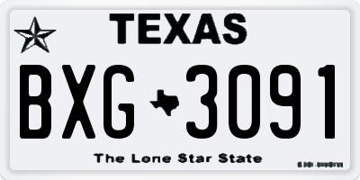 TX license plate BXG3091