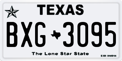 TX license plate BXG3095