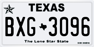 TX license plate BXG3096
