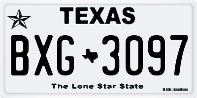 TX license plate BXG3097