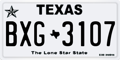 TX license plate BXG3107