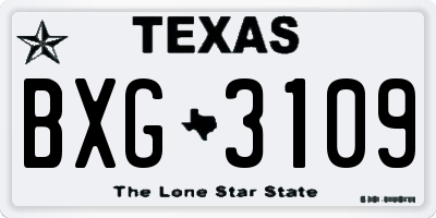 TX license plate BXG3109