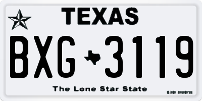 TX license plate BXG3119