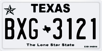 TX license plate BXG3121