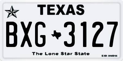 TX license plate BXG3127