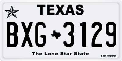 TX license plate BXG3129