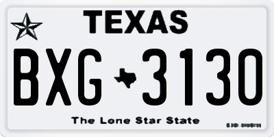 TX license plate BXG3130