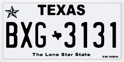 TX license plate BXG3131
