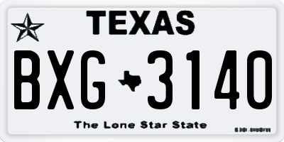 TX license plate BXG3140