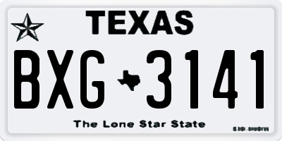 TX license plate BXG3141