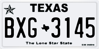 TX license plate BXG3145