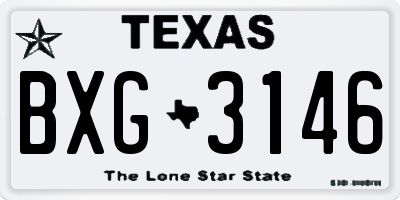 TX license plate BXG3146