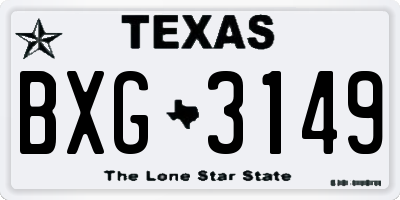 TX license plate BXG3149