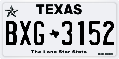 TX license plate BXG3152