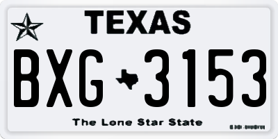 TX license plate BXG3153